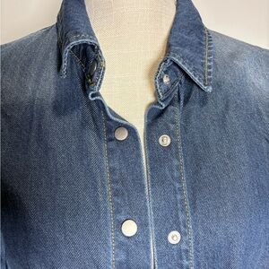 Forever 21 Blue Denim Button-Up Top